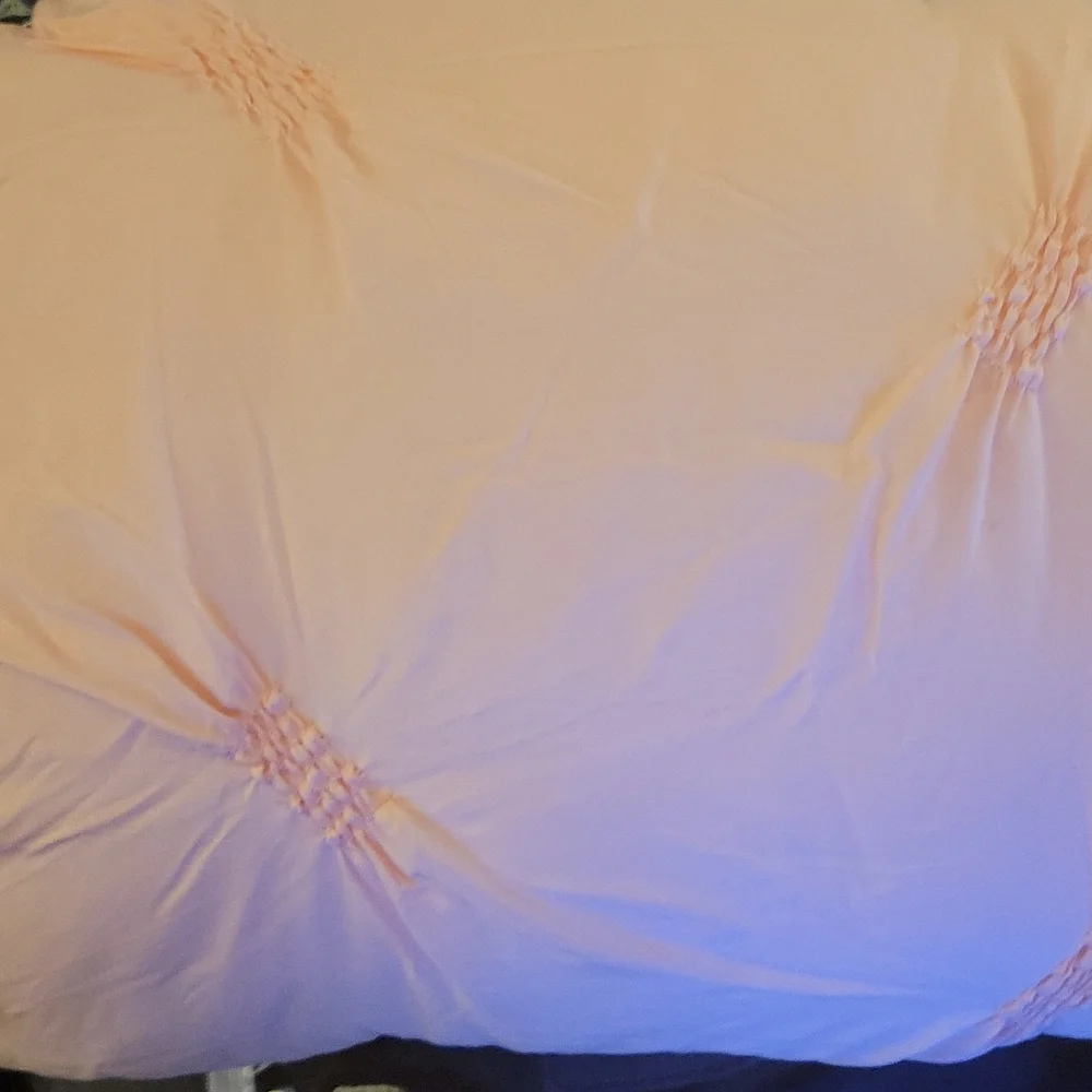 Heritage Club Pink Twin Comforter/Sham Embroidery Polyester Washable 66x86